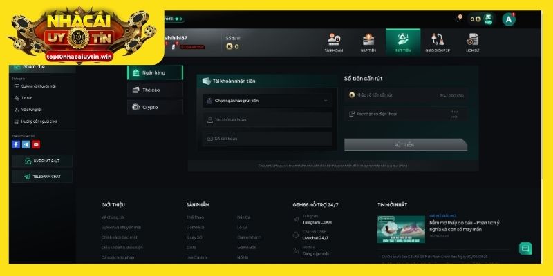 Tham khảo điều kiện, hướng dẫn rút tiền từ Nhà Cái Uy Tín