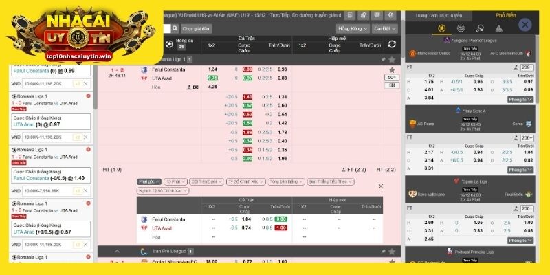 Nhiều khái niệm xuất hiện trên bảng kèo nhà cái
